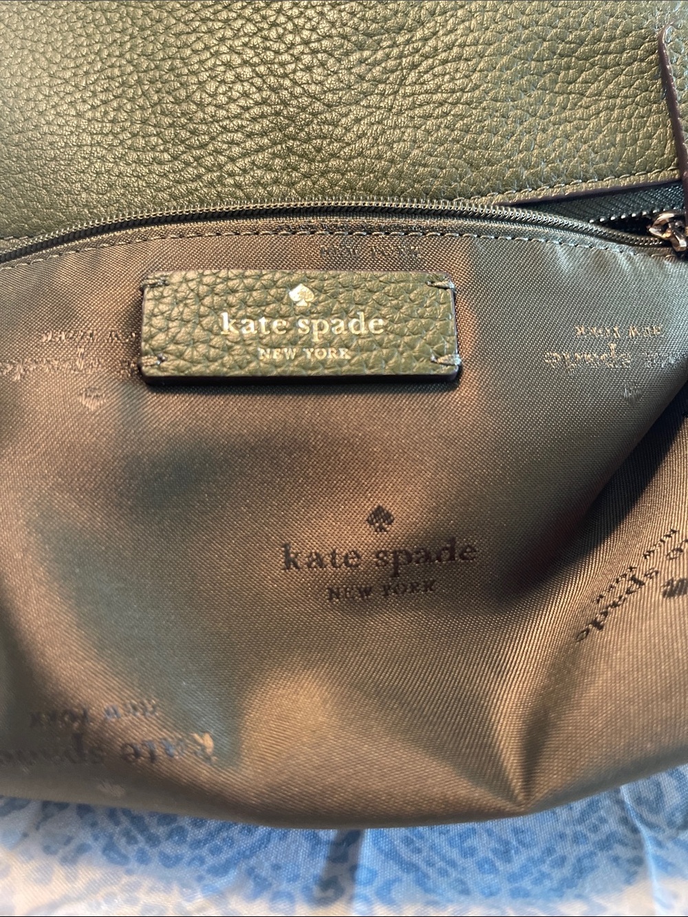 kate spade Olive Green Pebbled Leather Crossbody Bag - Picture 10 of 11